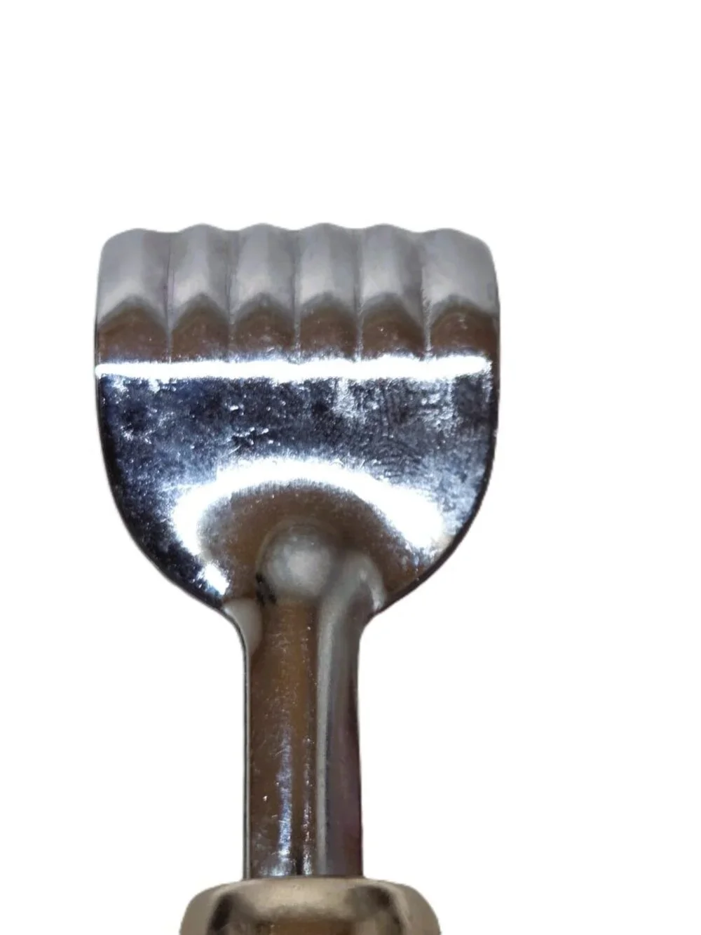 Vintage Butter Curler Scallop Edge Made in Hong Kong Plastic Handle Brown 6.25